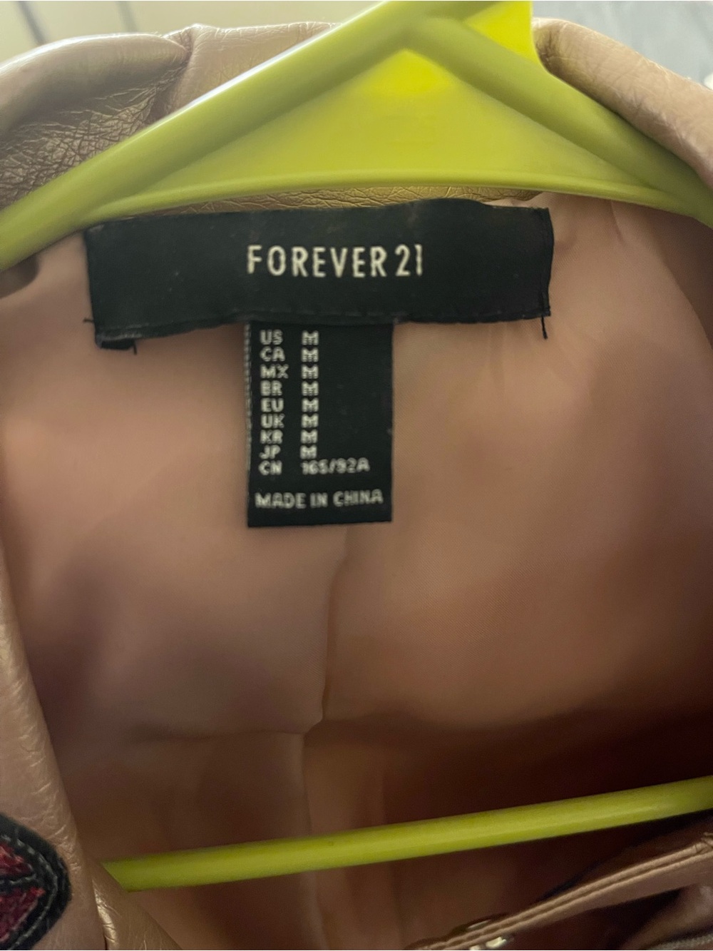Forever 21 Metallic Pink Patchwork Faux Leather Moto Jacket - Picture 3 of 3